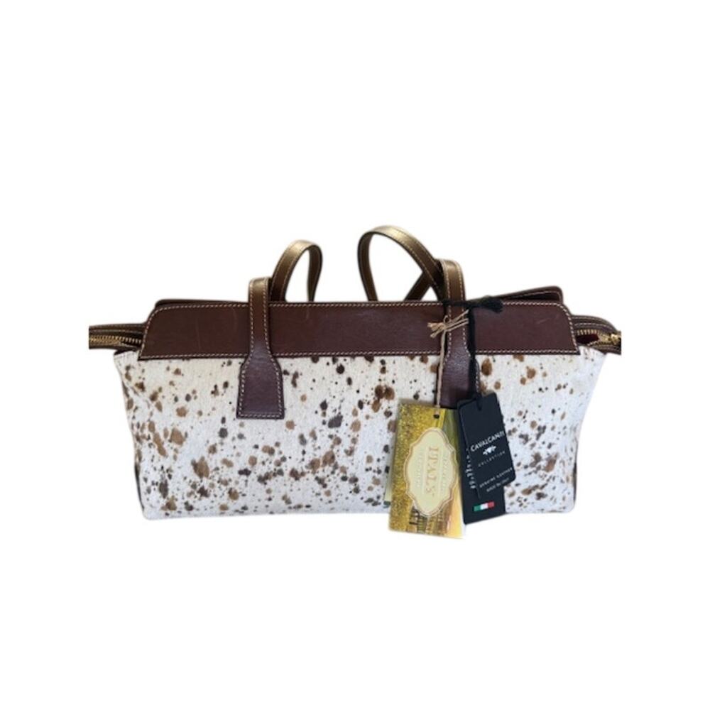 NWT Cavalcanti Made in Italy Genuine Leather Cowhide Satchel Shoulder Bag